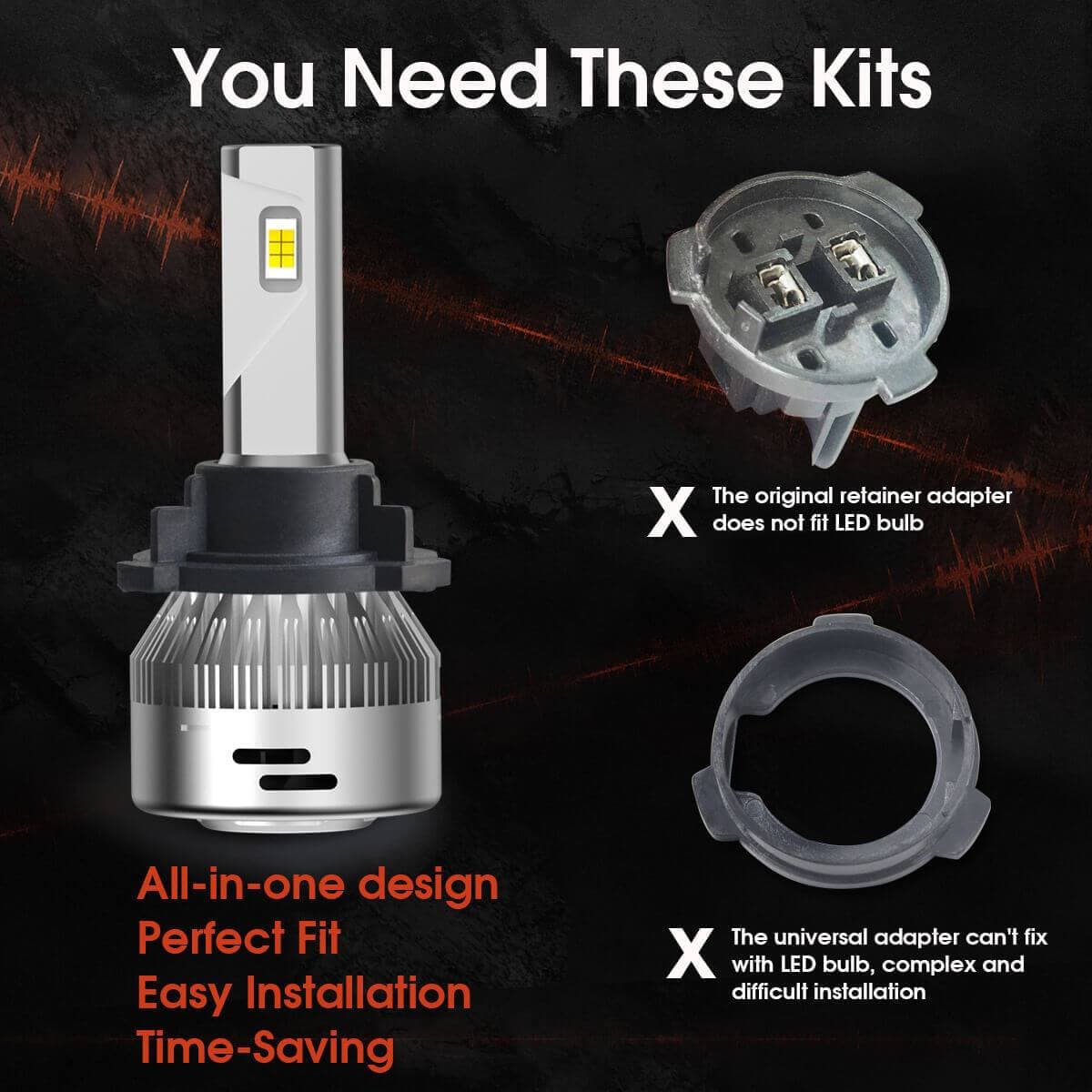 Custom H7 LED Bulbs Fit for Volkswagen Polo MK5 Touran Plug and Play Pro-VW8 | 2 Bulbs - Image 2