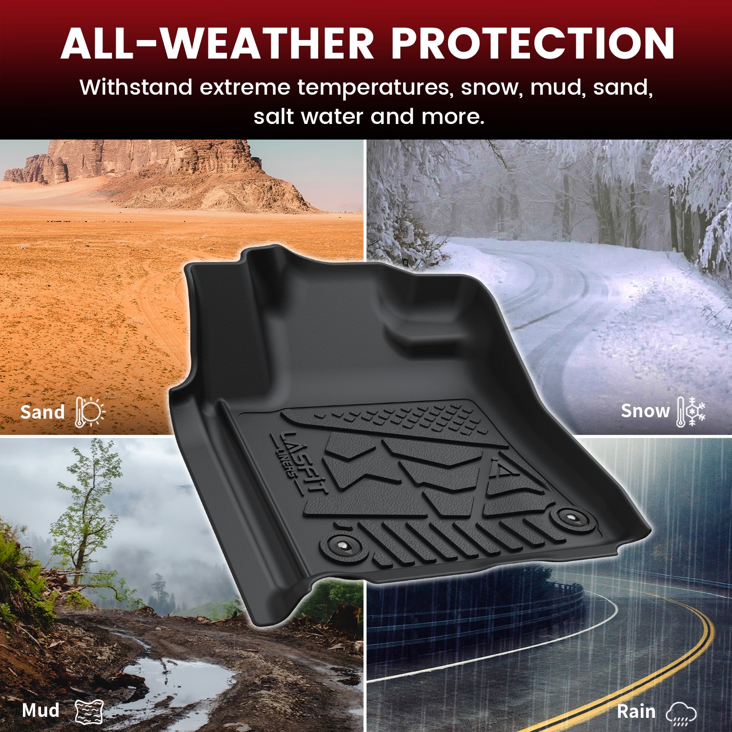 Fit for 2007-2011 Toyota Tundra Floor Mats, Fit Double Cab Only, Not Fit CrewMax or Regular Cab - Image 4