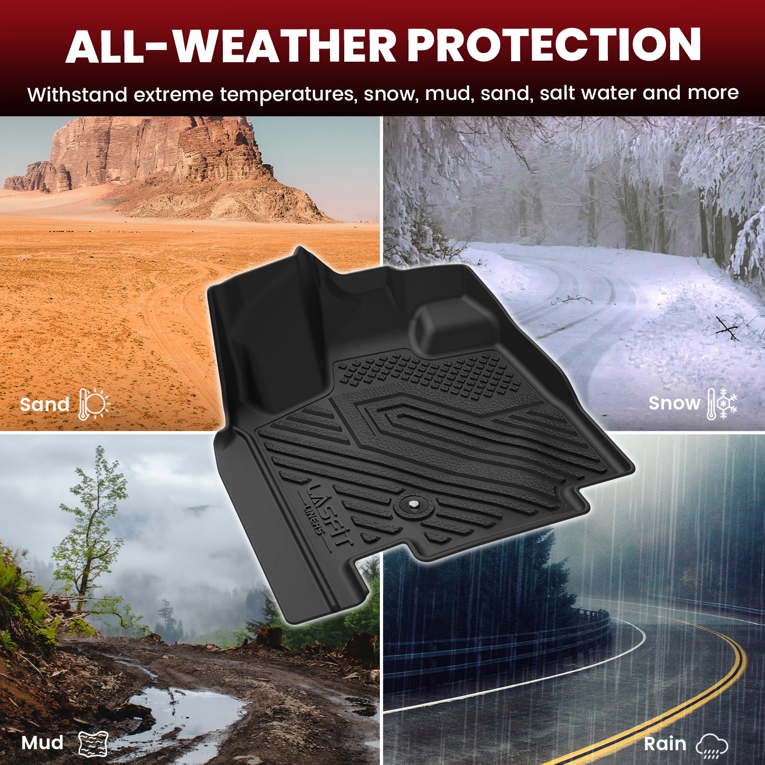 Fit for 2008-2016 Chrysler Town & Country Floor Mats or Cargo & Seatback Mats, Floor Mats Only Fit Stow 'N Go Bucket Seats (Standard) - Image 5