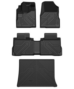 Fit for 2010-2017 GMC Terrain Floor Mats & Cargo Mat, Only Fit Second Row Seats Sliding Backwards