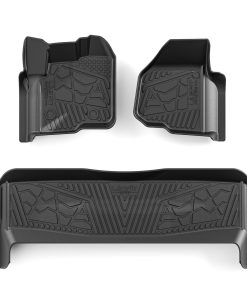 Fit for 2012-2016 Ford F-250 F-350 F-450 F-550 Super Duty TPE Floor Mats, Fit Crew Cab with Carpet Floor, without 4*4 Shifter