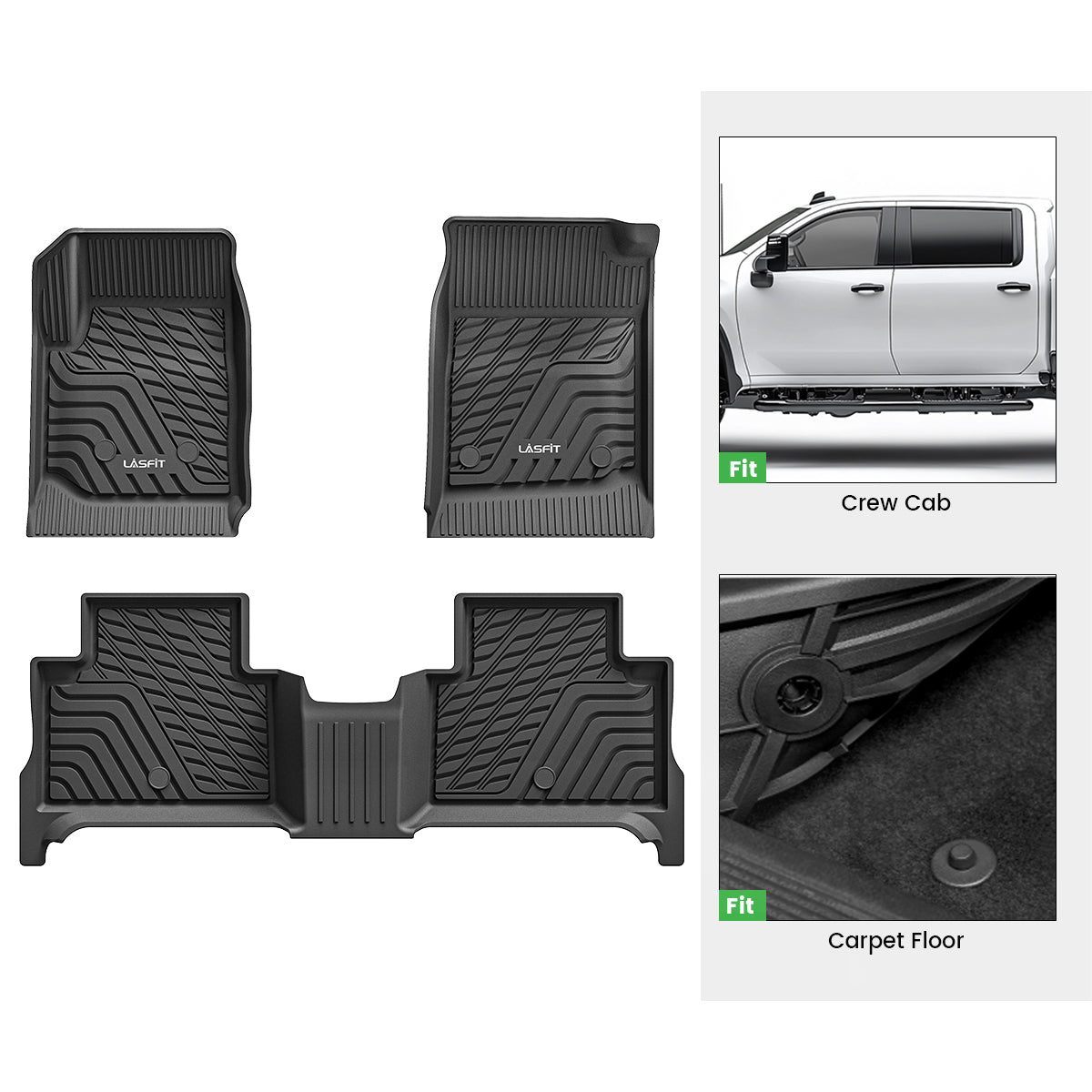 Fit for 2015-2022 Chevrolet Colorado Floor Mats, Fit Carpet Floor Only - Image 2