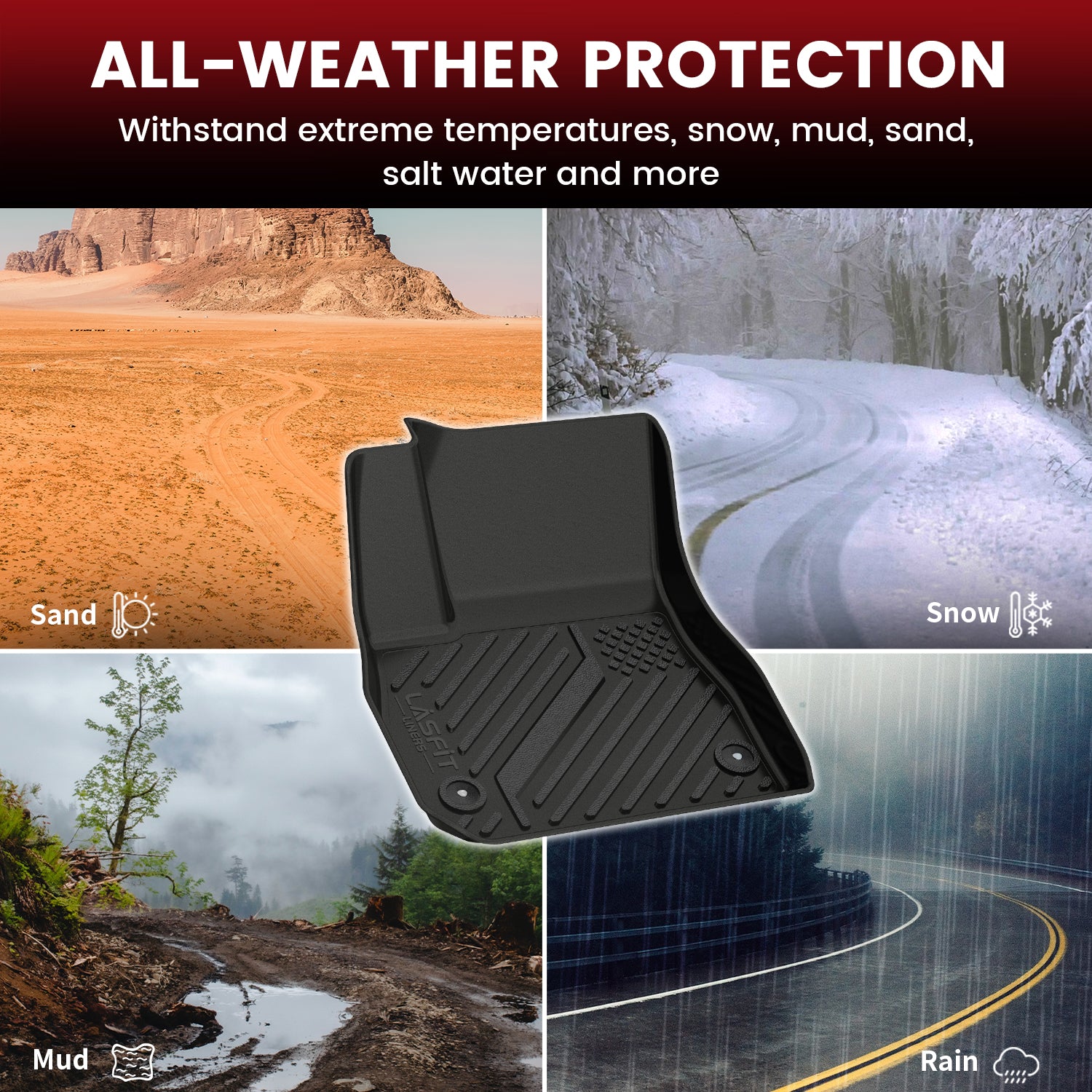 Fit for 2016-2025 Chevrolet Malibu Floor Mats & Cargo Mat, Don't Fit Hybrid or 2016 Malibu Limited - Image 3