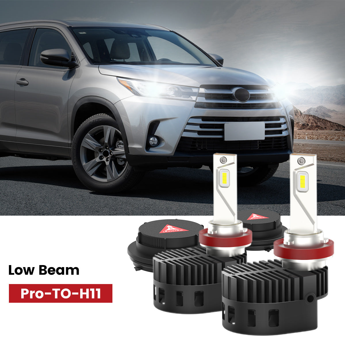 Fit for 2017-2019 Toyota Highlander Custom H11 LED Bulbs with Dust Cover | Pro-DC Series