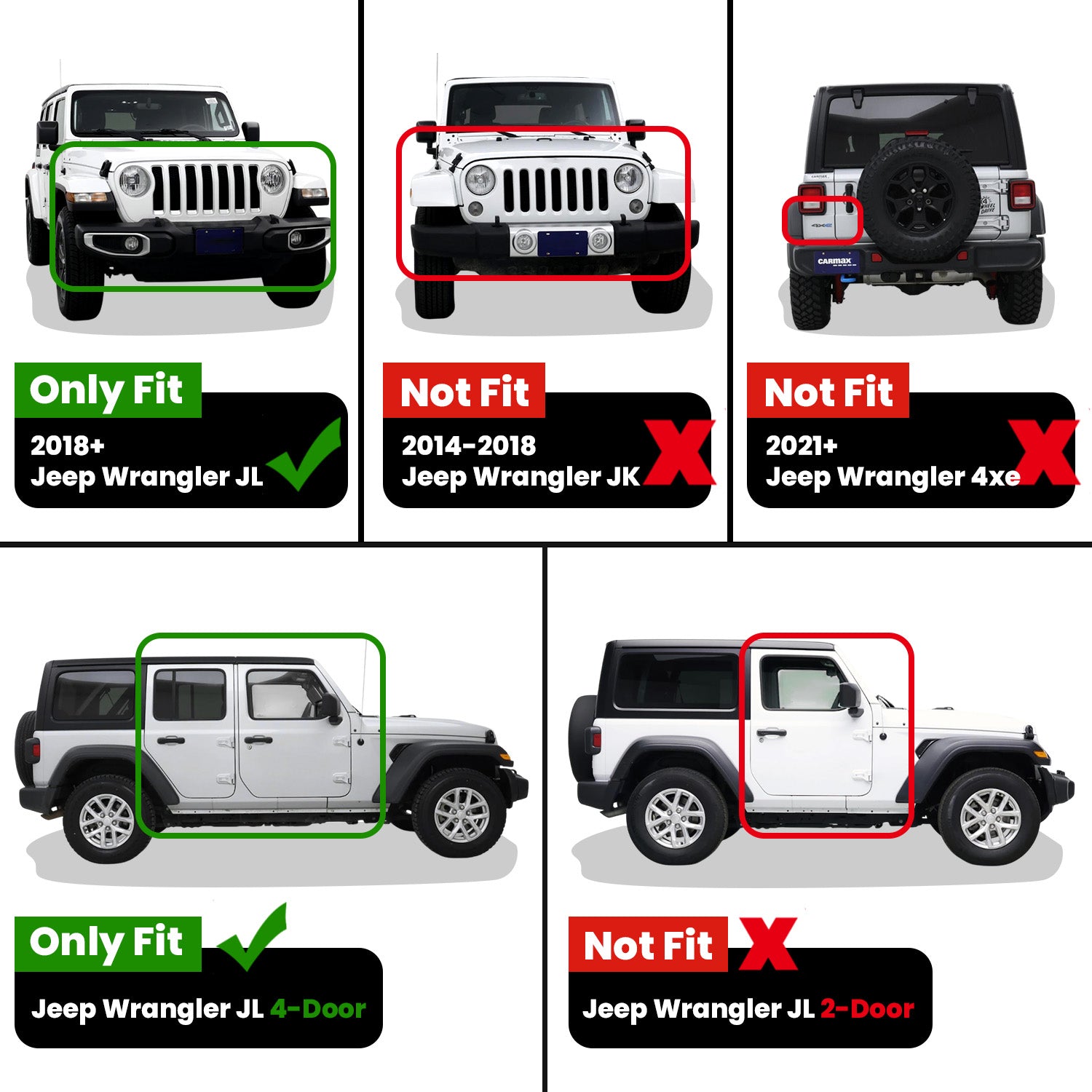 Fit for 2018-2026 Jeep Wrangler JL Floor Mats or Cargo Mat, Fit 4-Door Only(Don't fit 4xe) - Image 3