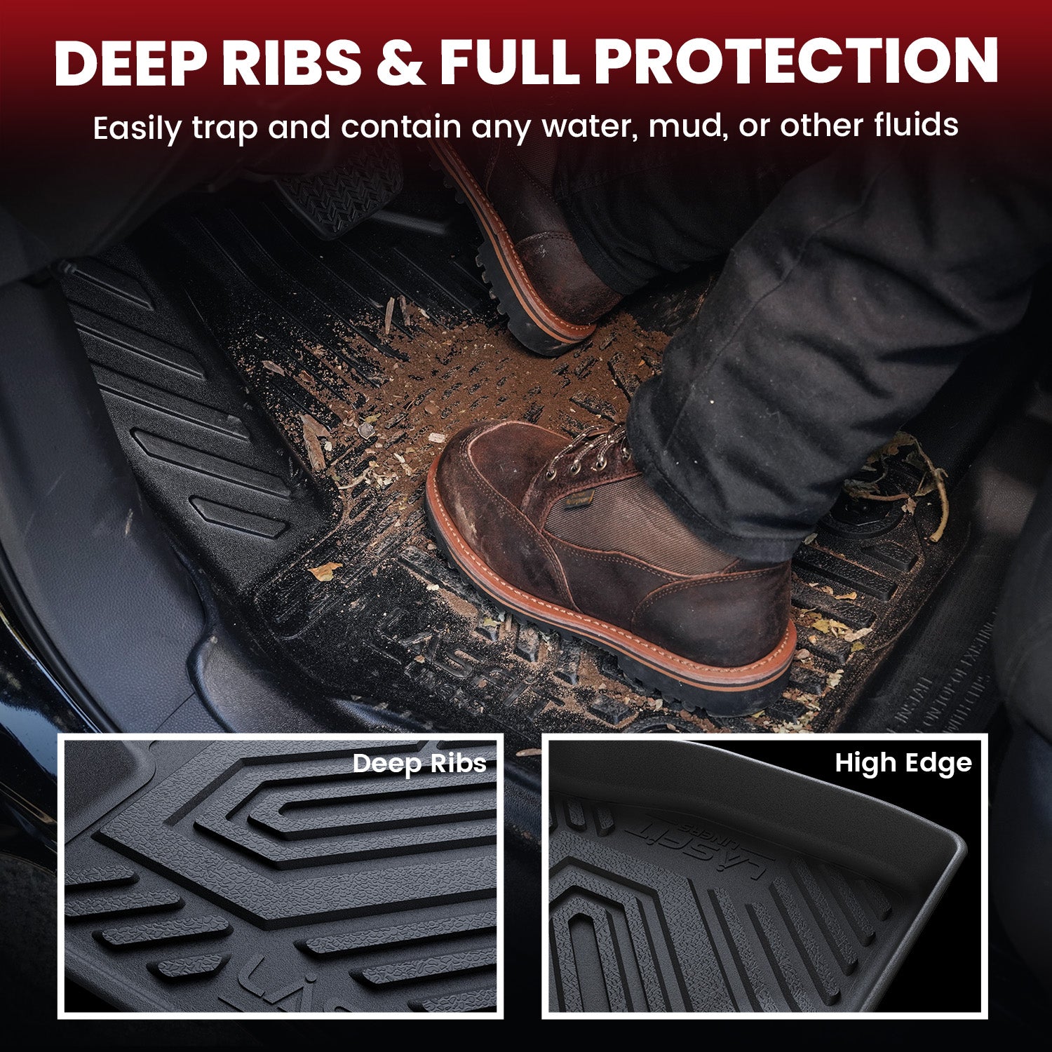 Fit for 2020-2026 Ford Transit Floor Mats 1st Row, Fit Vinyl Floor Only, Don't Fit Transit Connect - Image 3