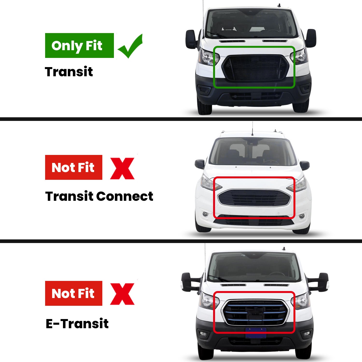 Fit for 2020-2026 Ford Transit Floor Mats 1st Row, Fit Vinyl Floor Only, Don't Fit Transit Connect - Image 2