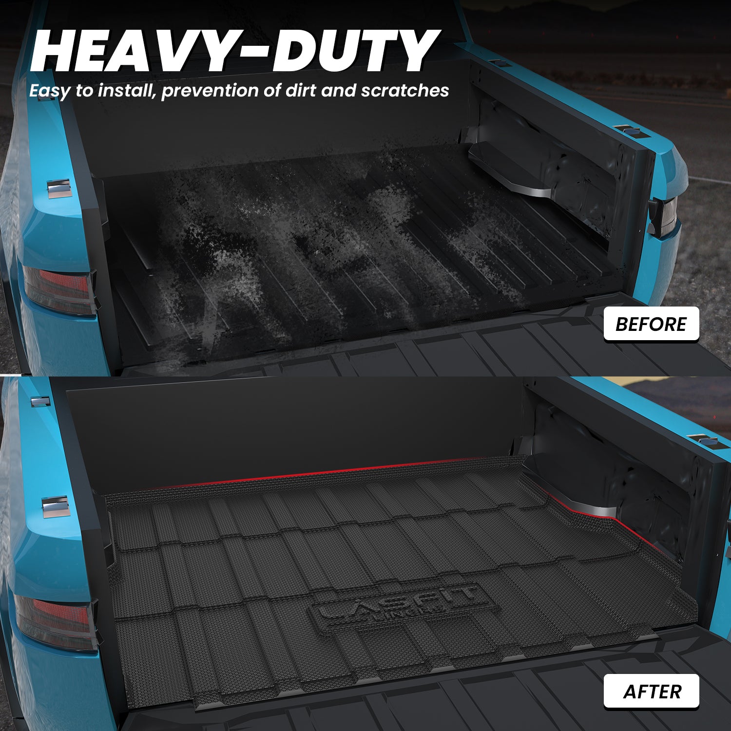 Fit for 2022-2026 Rivian R1T Heavy-Duty 4'6" Truck Bed Mat, Not Fit Drop-in liners - Image 4