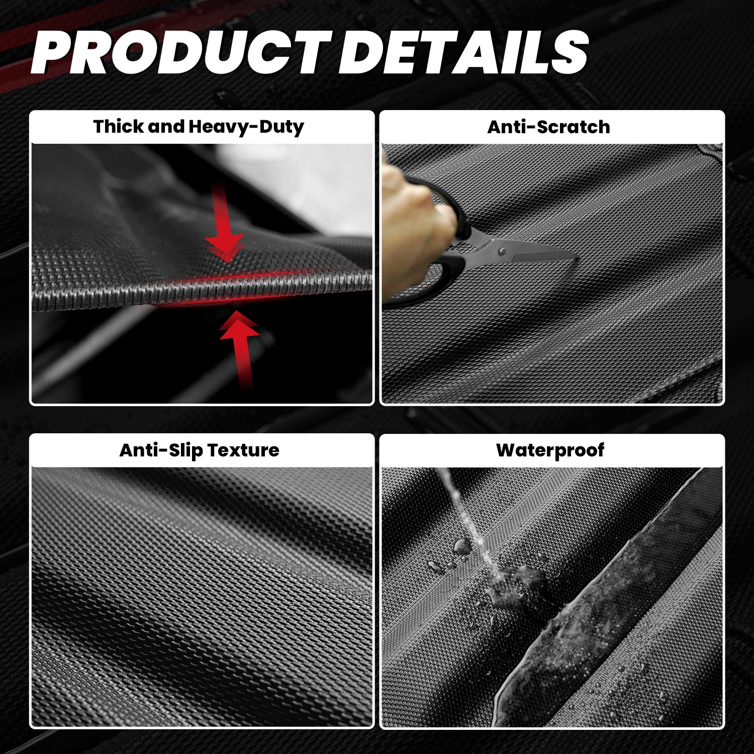 Fit for 2022-2026 Rivian R1T Heavy-Duty 4'6" Truck Bed Mat, Not Fit Drop-in liners - Image 3