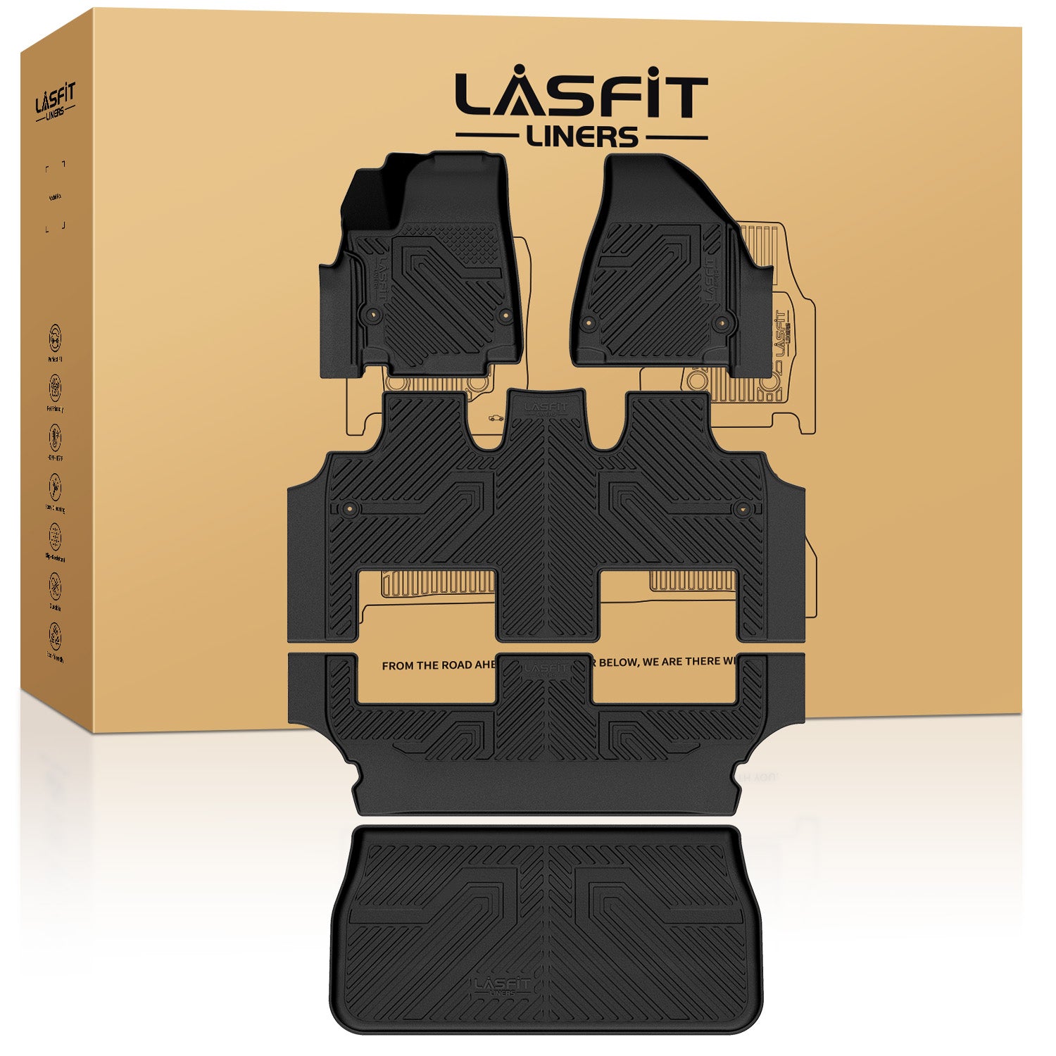 Fit for 2017-2026 Chrysler Pacifica 1st & 2nd & 3rd Row & Cargo Mats, Fit Hybrid Not Fit Gas, Not fit Sto-n-Go seating, Not Fit Pinnacle trim