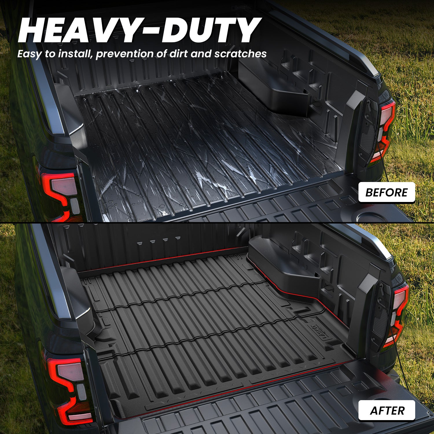 Fit for 2024-2026 Ford Ranger 5FT(59.6") Heavy Duty Truck Bed Mat or Tailgate Mat, Not Fit Drop-in liners - Image 4