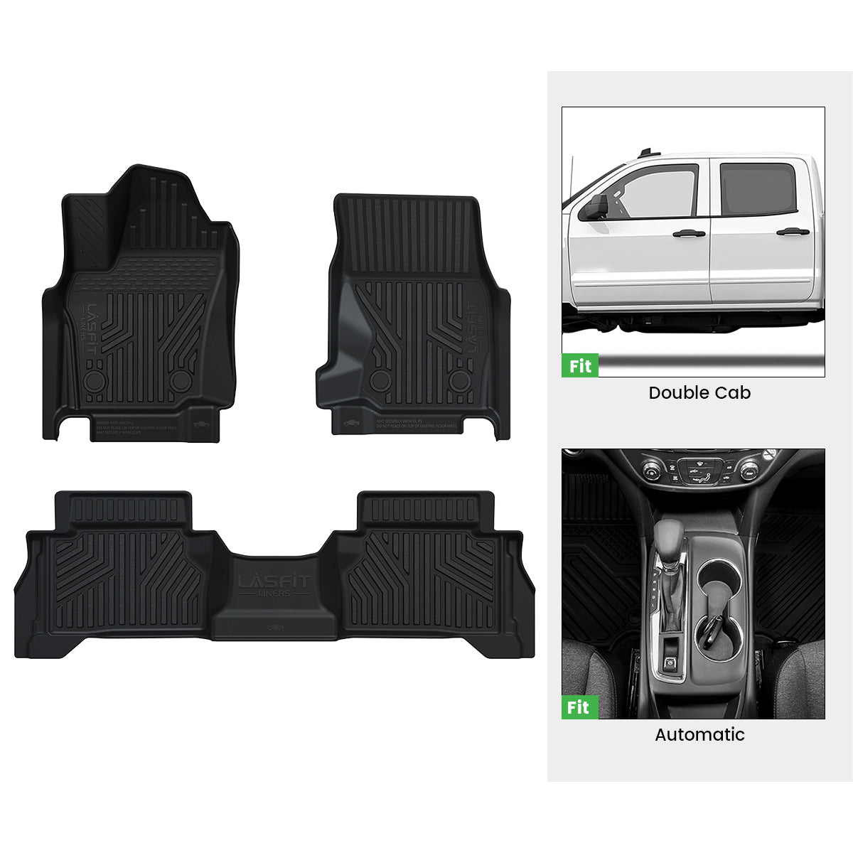 Fit for 2024-2026 Toyota Tacoma All-Weather Floor Mats, Fit Double Cab Only - Image 2