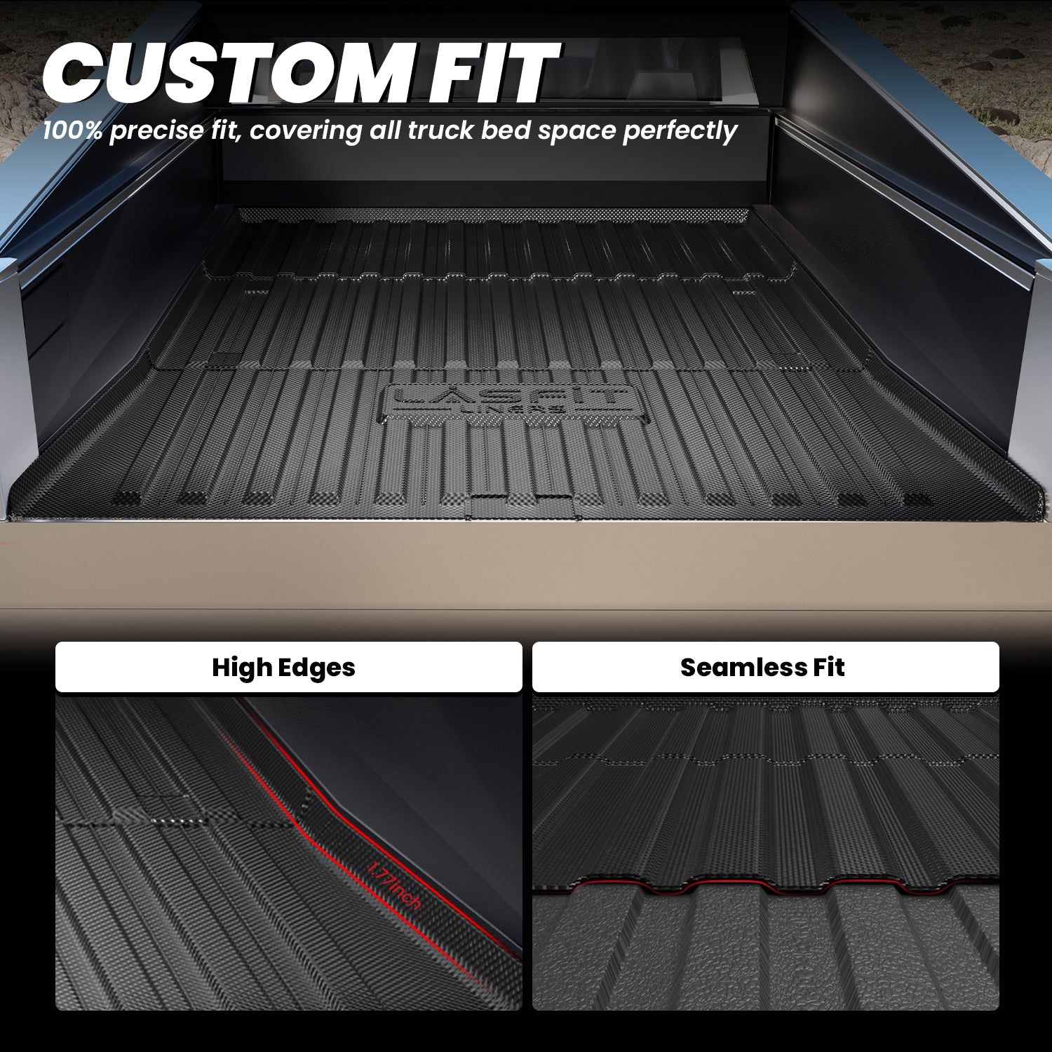 Fit for 2023-2026 Tesla Cybertruck Heavy Duty Truck Bed Mat, Not Fit Drop-in liners - Image 4