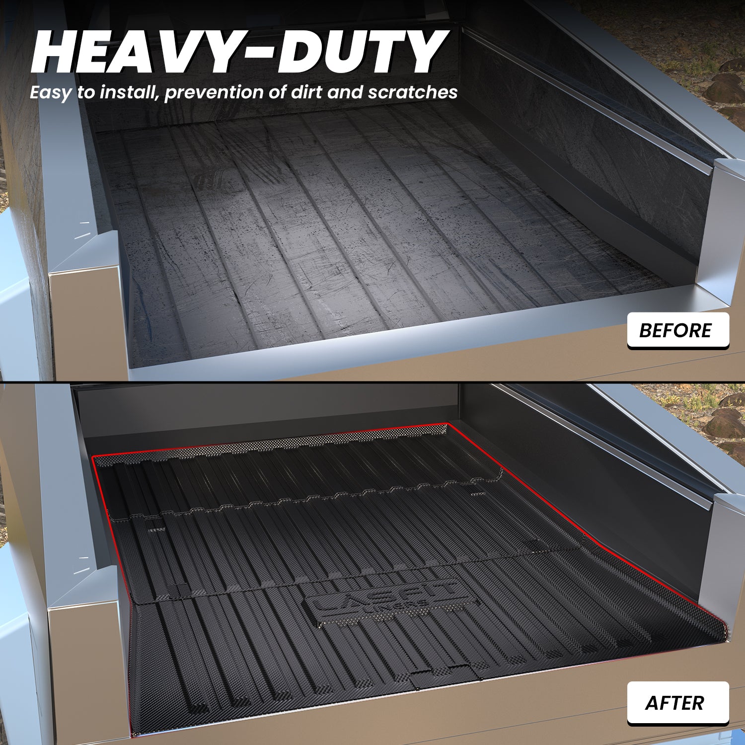 Fit for 2023-2026 Tesla Cybertruck Heavy Duty Truck Bed Mat, Not Fit Drop-in liners - Image 5