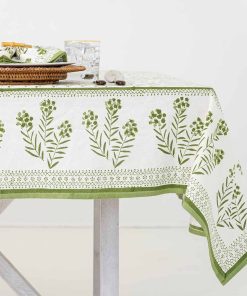 Phlox Green Tablecloth