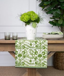 Cactus Flower Lettuce Green Table Runner