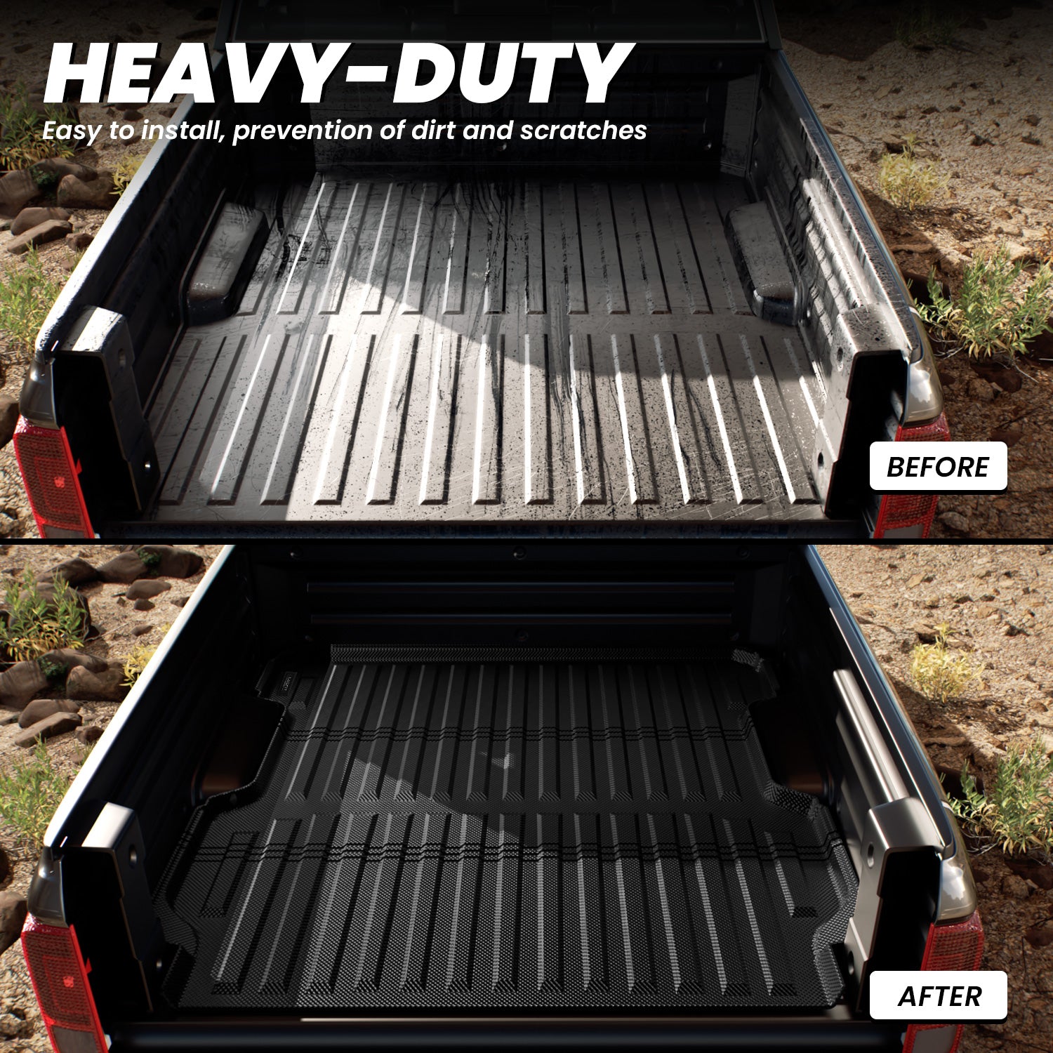 Fit for 2017-2026 Honda Ridgeline 5.3FT(64") Heavy Duty Truck Bed Mat or Tailgate Mat, Not Fit Drop-in liners - Image 3