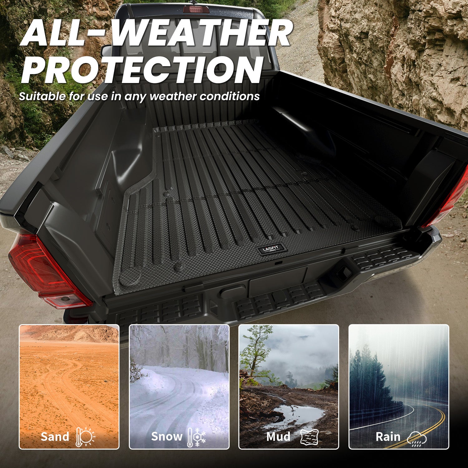 Fit for 2005-2023 Toyota Tacoma 5FT or 6FT Heavy Duty Custom Bed Mat or Tailgate Mat - Image 3