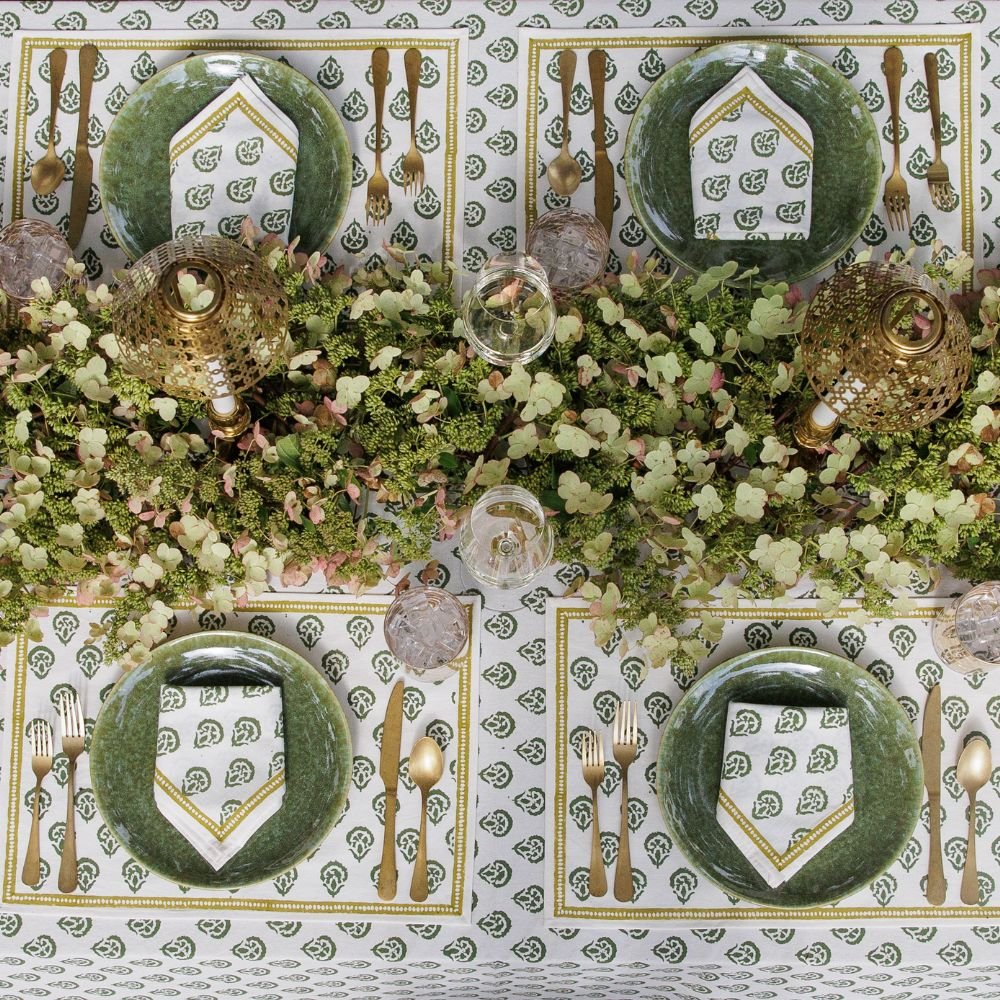 India Hicks Home Carnation Hunter Green Napkin | Set of 4 - Image 2