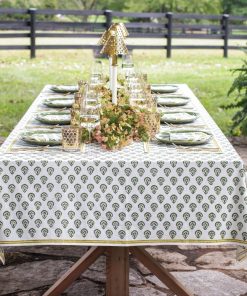 India Hicks Home Carnation Hunter Green Tablecloth