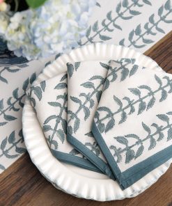 India Hicks Home Climbing Nettle Dusty Sky Napkins | Set of 4