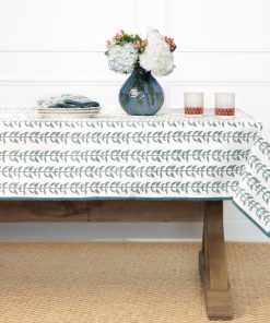 India Hicks Home Climbing Nettle Dusty Sky Tablecloth