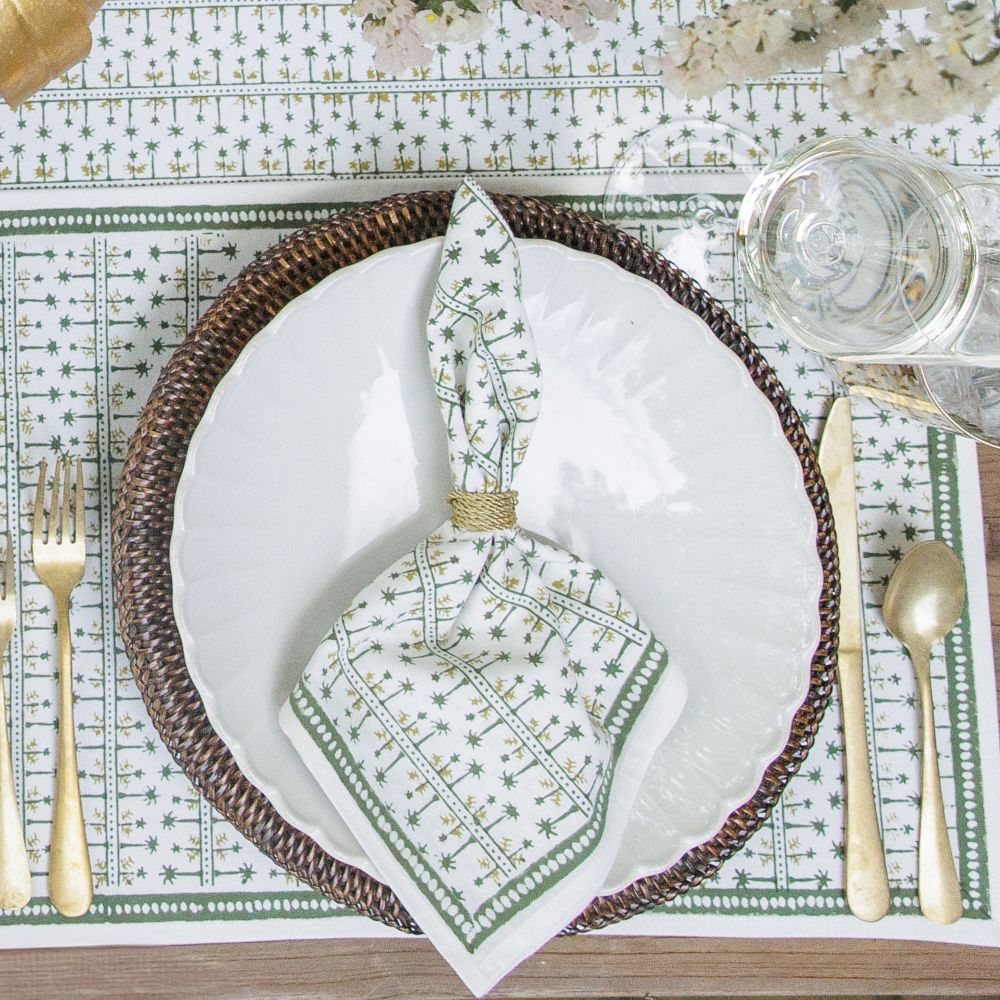 India Hicks Home Palm Avenue Hunter Green Napkin | Set of 4 - Image 2