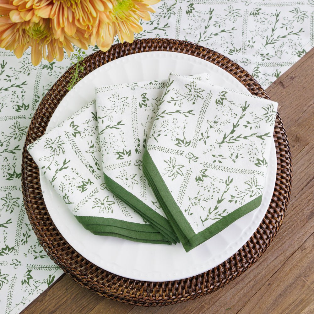 India Hicks Home Sea Ferns & Domino Hunter Green Napkin | Set of 4 - Image 2