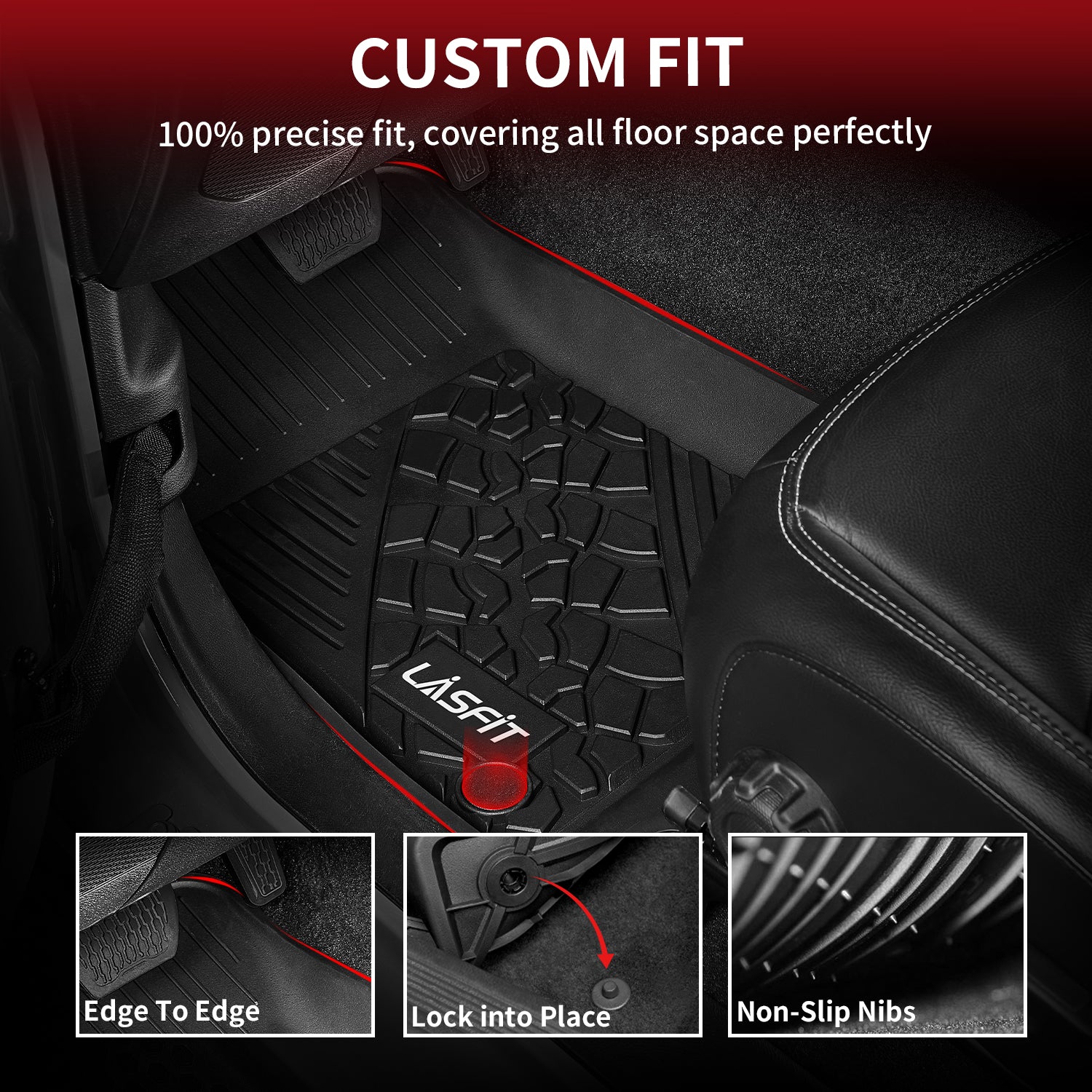 Fit for 2018-2026 Jeep Wrangler JL Floor Mats or Cargo Mat, Fit 4-Door Only(Don't fit 4xe) - Image 4