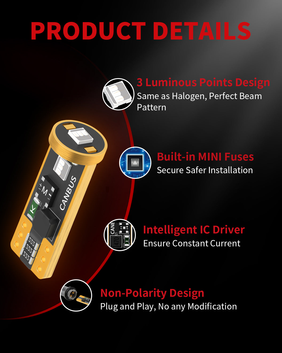 194 168 158 2825 LED Interior Door Map Trunk Step well Lights | Cool Blue, 2 Bulbs - Image 5