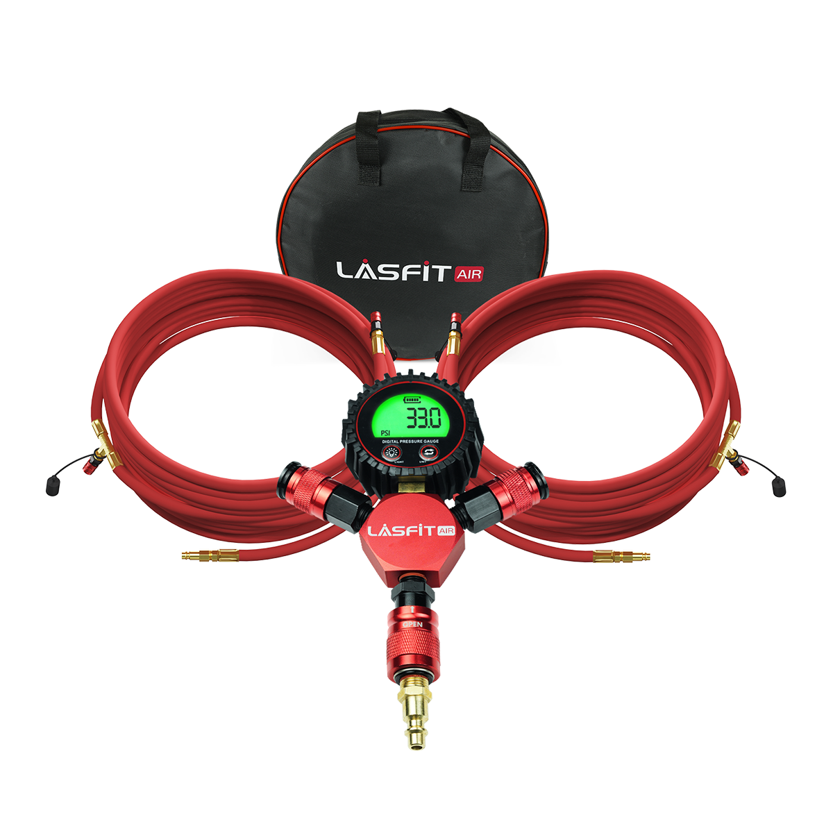 LASFIT H4 4-Tire Inflation/Deflation System – Rapid 4 Tire Air Up/Down, Universal Fit, Quick Connect Lock-On Air Chucks, Supports Up to 200" Wheelbase