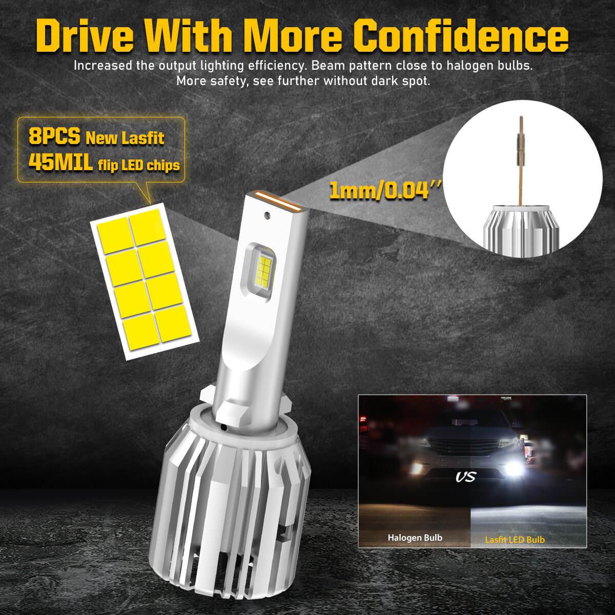 50W 880 881 LC Plus Series | 5,000LM 6000K LED Fog Light Bulbs - Image 2