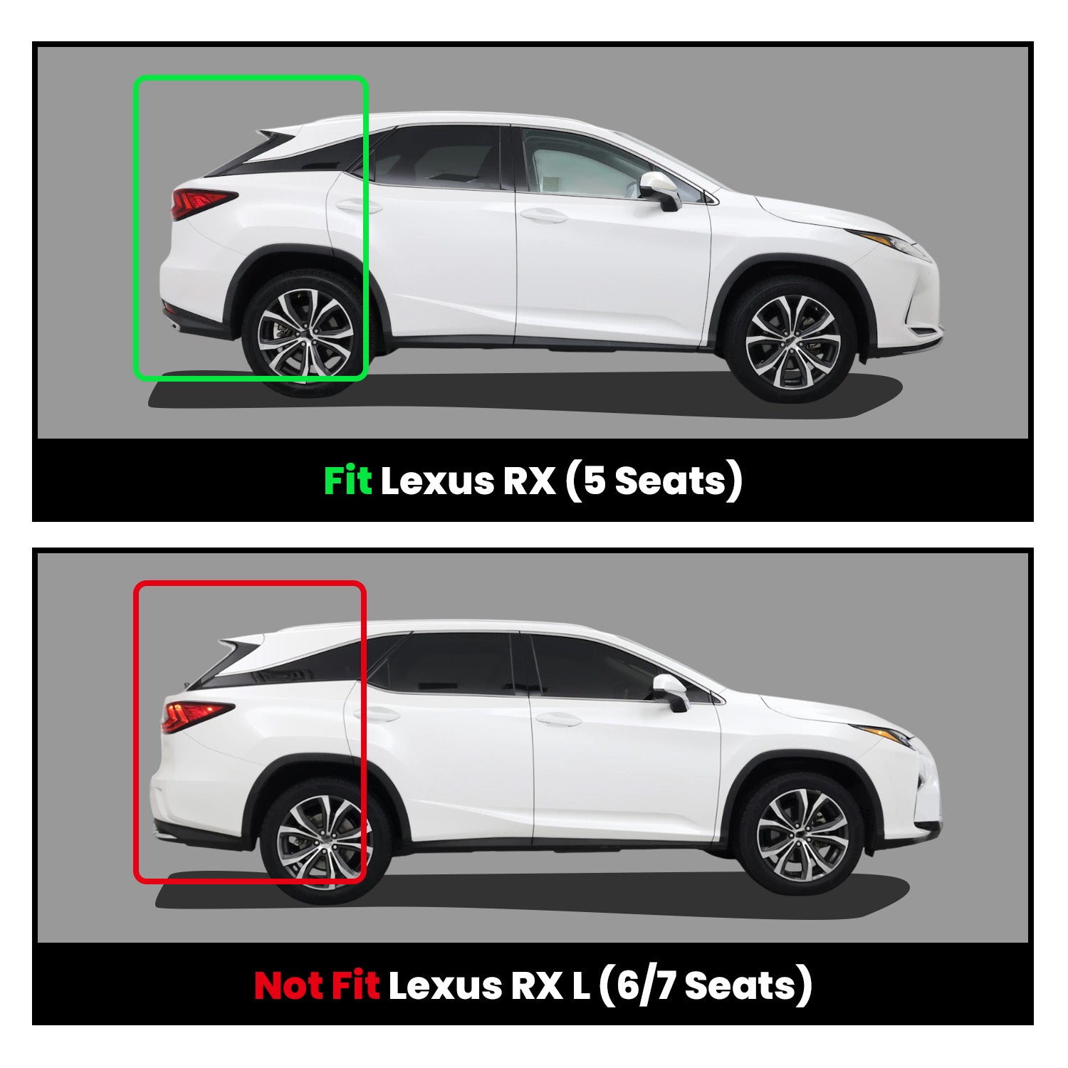 Fit for 2016-2022 Lexus RX350 RX450h Floor Mats or Cargo Mats, Don't Fit 2018-2022 RX L Models - Image 2