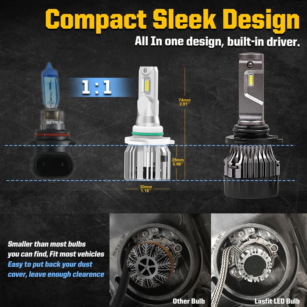 50W 9006 HB4 LC Plus Series | 5,000LM 6000K LED Bulbs - Image 3