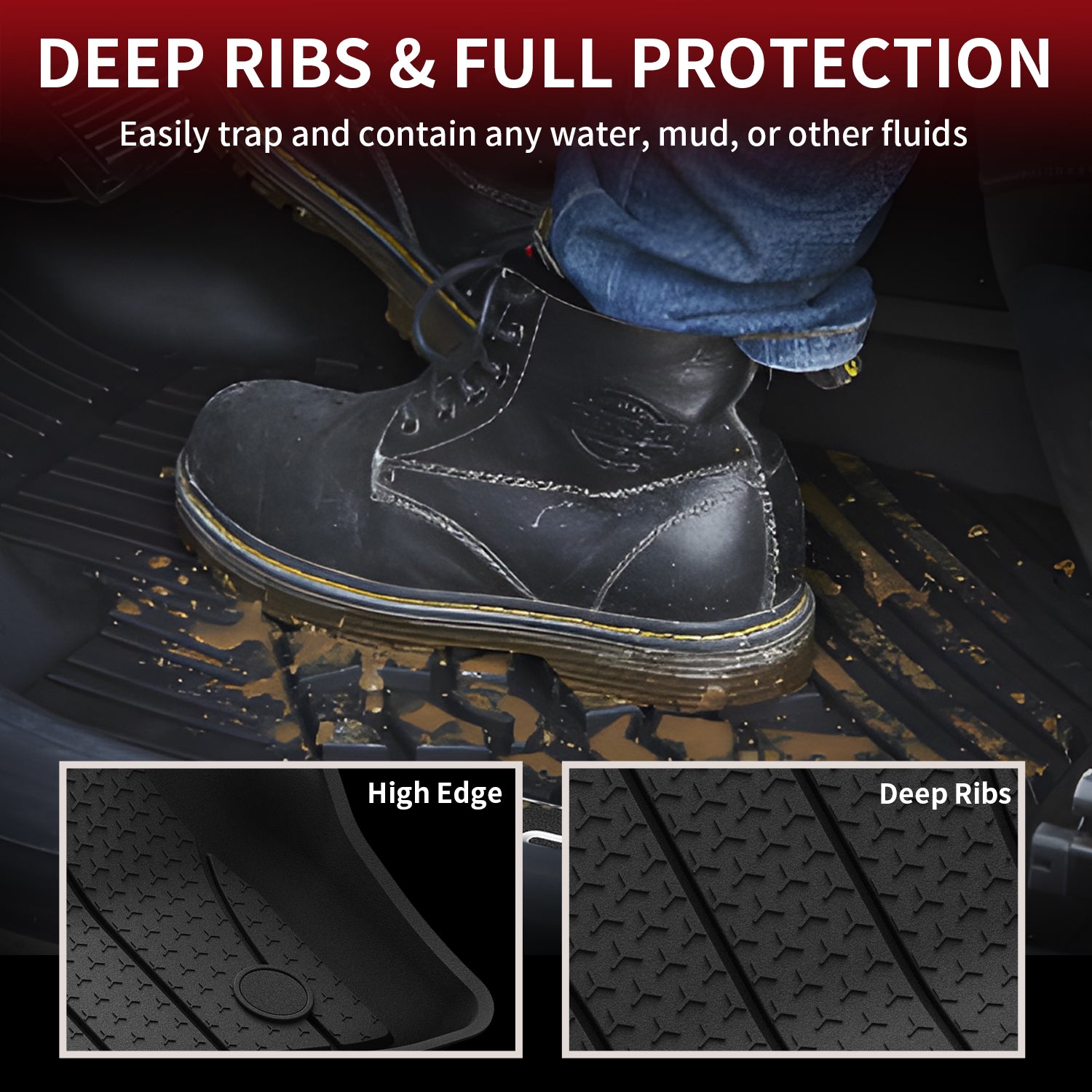 Fit for 2024-2026 Mercedes Benz E-class 1st and 2nd Row All-weather TPE Floor Mats, Fit Sedan W214 - Image 4