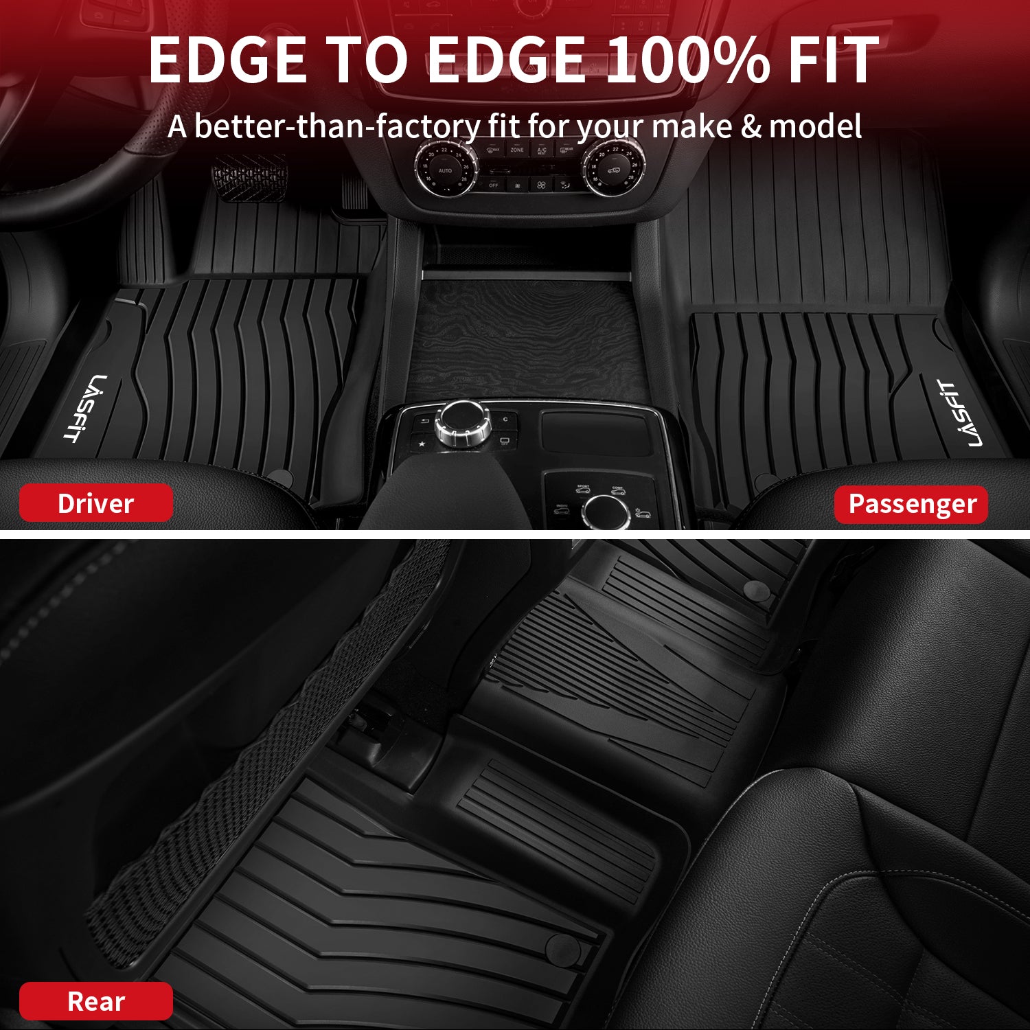 Fit for 2016-2019 Mercedes-Benz GLE Custom Floor Mats TPE Material 1st & 2nd Row Seat - Image 4