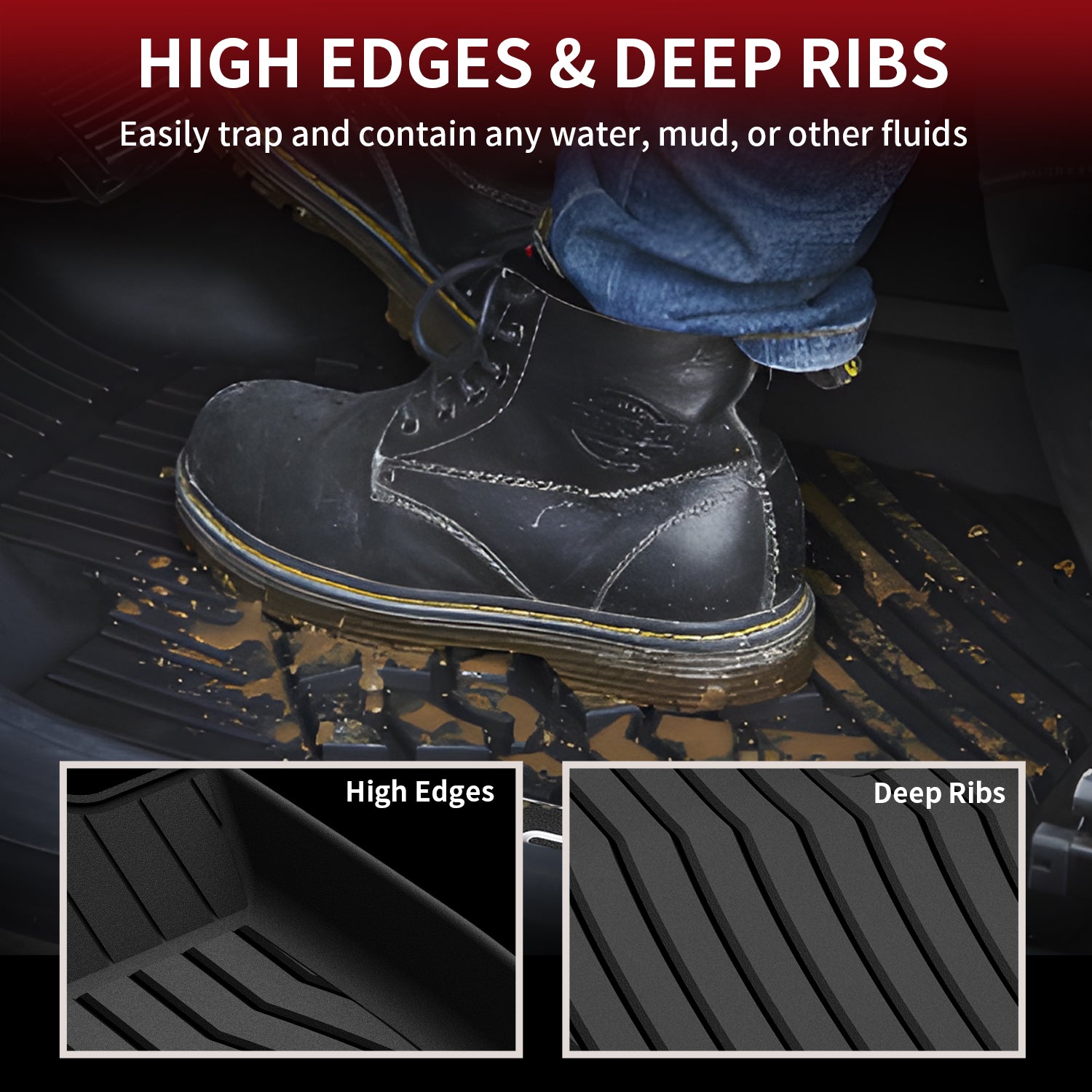 Fit for 2016-2019 Mercedes-Benz GLE Custom Floor Mats TPE Material 1st & 2nd Row Seat - Image 5