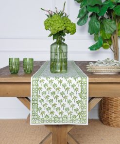 Palm Tree Green Table Runner
