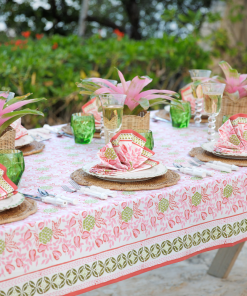 Pineapple Party Pink & Green Tablecloth
