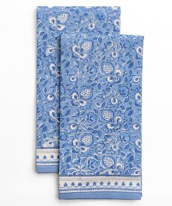 Pom Fan Flower Blue & White Tea Towels
