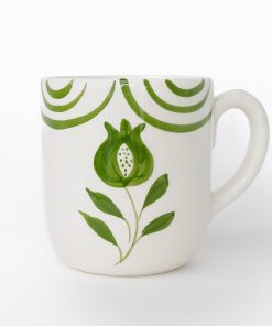 Pomegranate Crest Green Mug | Set of 2