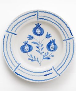 Pomegranate Trio Sketch Cobalt Blue Dinner Plate | Set of 2