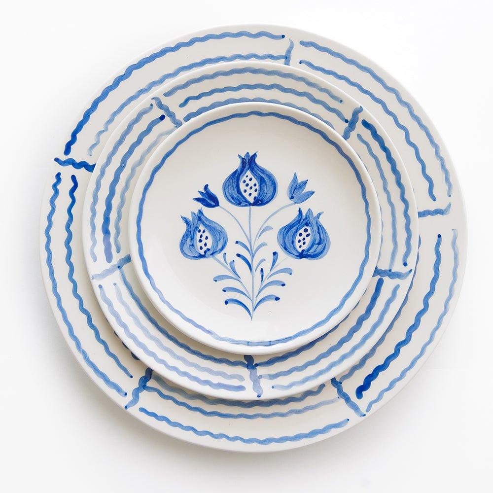 Pomegranate Trio Sketch Cobalt Blue Dinner Plate | Set of 2 - Image 2