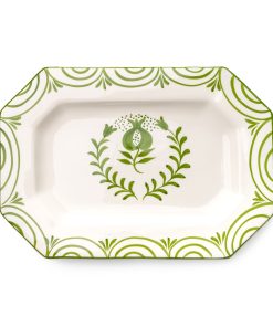 Pomegranate Crest Green Rectangle Serving Platter