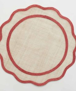 Red Scalloped Woven Placemat | Set of 4