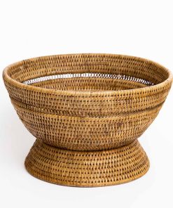 Woven Rattan Elevated Bowl