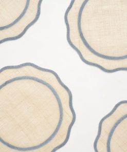 Light Blue Scalloped Woven Placemat | Set of 4