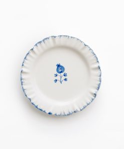Ruffled Cobalt Blue Appetizer Plate | Set of 4