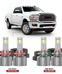 Fit for 2019-2024 Ram 2500 3500 Custom Made LED H11 9005 Headlight Bulbs with Dust Cover | Pro-DC Series