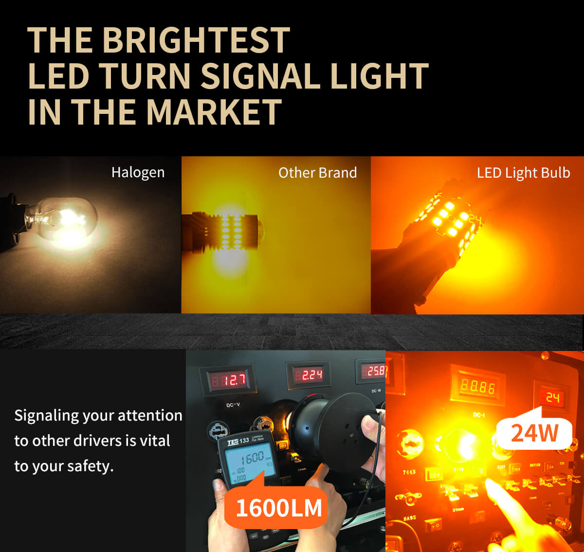 4257 4257NA CANBUS Error Free LED Turn Signal Light Anti Hyper Flash | Amber Yellow, 2 Bulbs - Image 4